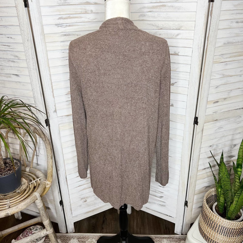 BAREFOOT DREAMS Women's 903 Calypso Cardigan Sweater Cozychic Lite Taupe Medium - Picture 10 of 12